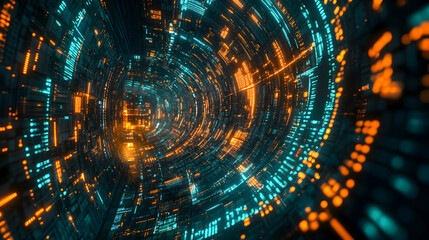 Fototapeta premium Abstract 3D Background with Orange and Teal Lights