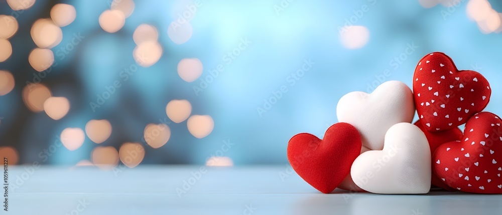 Poster romantic valentine s day background with heart shaped along the edges creating ample blank space in 