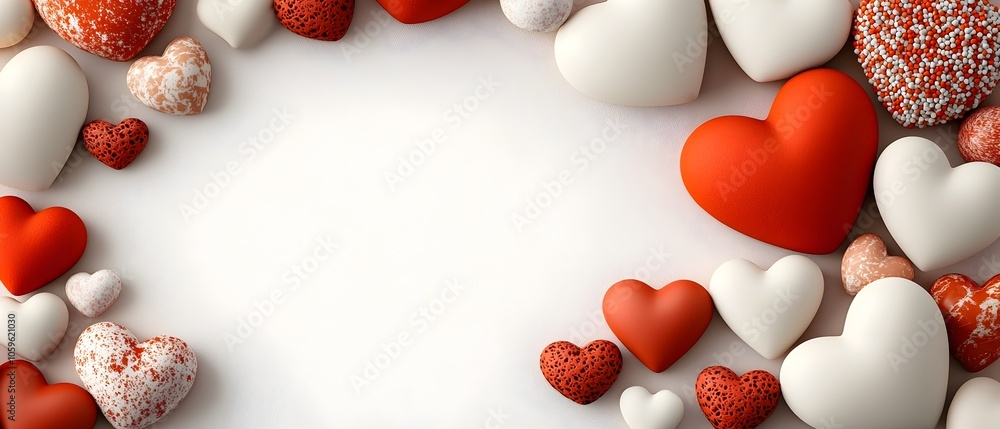 Aufkleber soft floating hearts in various sizes creating a clean and elegant valentine s day background abstra