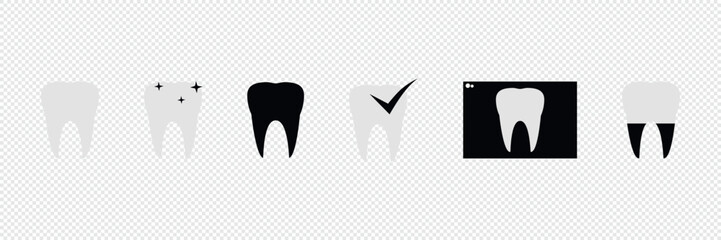 Tooth. Teeth. Line icons set. Dentist. Dental clinic logo. Clean teeth.