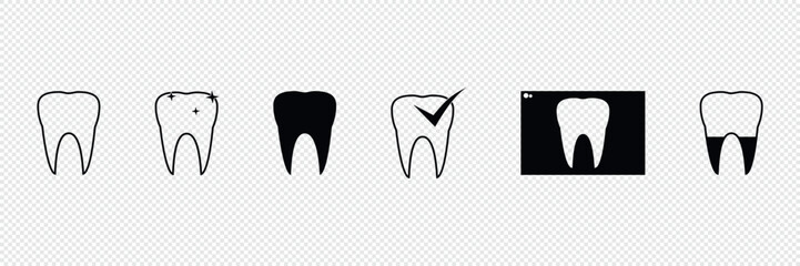 Tooth. Teeth. Line icons set. Dentist. Dental clinic logo. Clean teeth.