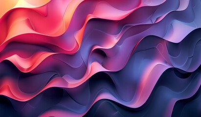 Obraz premium This is a digital artwork of abstract, flowing, wavy lines in pink, purple, blue and black colors