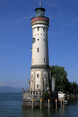 Fototapeta premium Lindau Lighthouse With A Clock