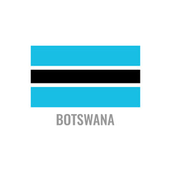 Botswana flag icon. The country sign. Rectangle shape. Isolated on a white background. Vector image.