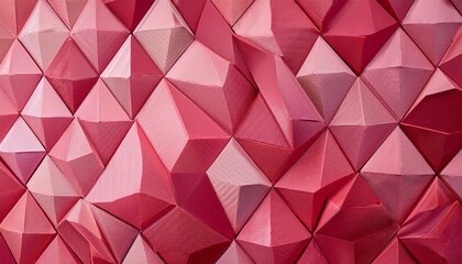 Fototapeta premium 視覚的リズムを感じるラズベリー色合いの背景に施された軽やかな幾何学模様の魅力