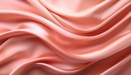 Obraz premium 優しさが溢れるパステルサーモンピンクの背景、布のしわがあしらわれたデザインの魅力