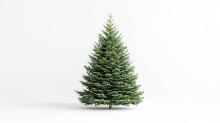 Fototapeta premium minimalistic pine tree isolated on white