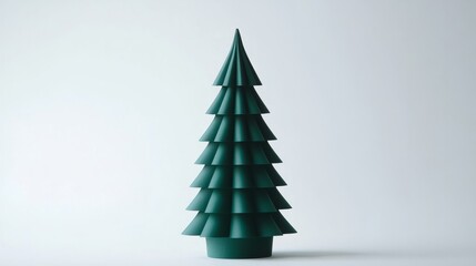 Obraz premium 3d rendered green christmas tree shape isolated on white