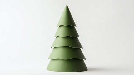 Obraz premium 3d rendered green christmas tree shape isolated on white