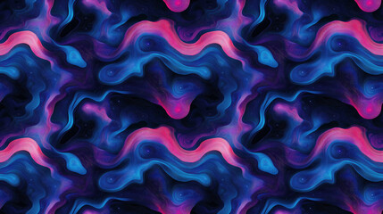 Obraz premium Seamless graphic flow pattern featuring vibrant blue and purple hues ideal for trendy wall decor and futuristic digital design