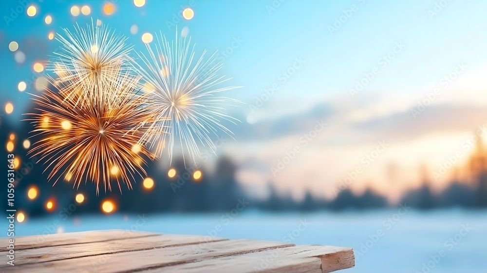 Poster sparkling vibrant array of colorful fireworks bursting in the night sky creating a festive radiant a