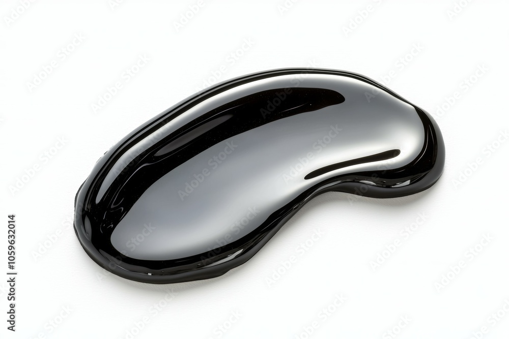 Poster a shiny black object with a curved shape