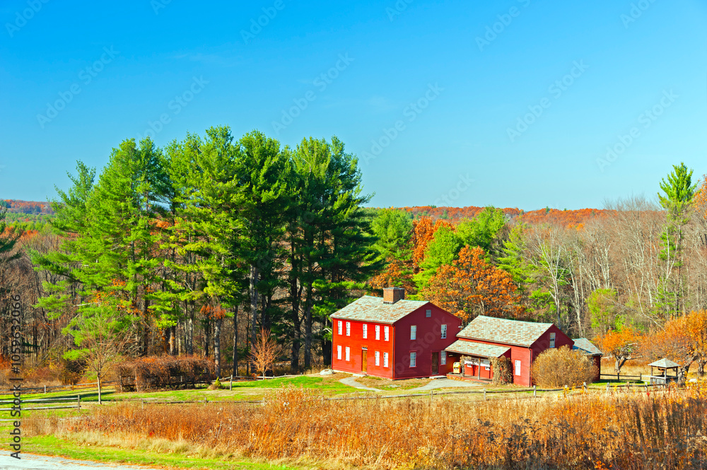 Wall mural Fruitlands site, a utopian agrarian commune established in Harvard, Massachusetts in 1840s..