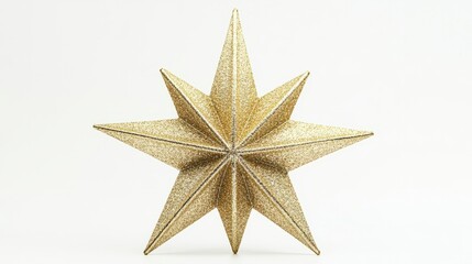 golden christmas star isolated on white