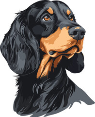 simple vector Gordon Setter clipart