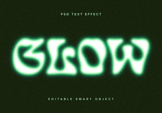 Neon Dissolving Text Effect Mockup