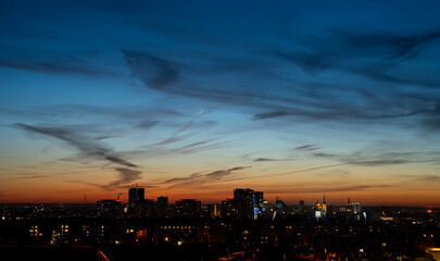 Fototapeta premium sunset over the city