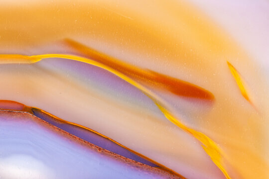 Translucent Orange Agate Patterns Closeup  