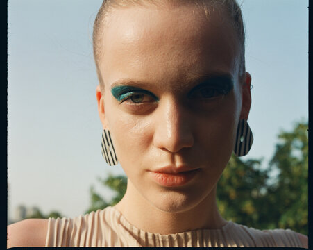 Facce portrait of a woman outdoors
