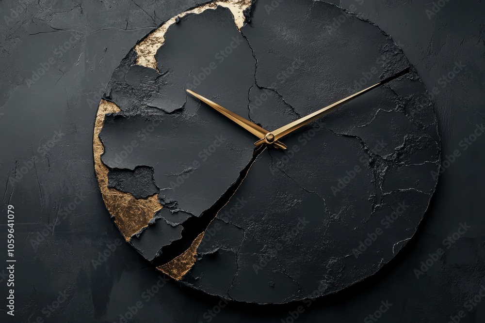 Fototapete this artwork features a clock with melting hands, depicting the concept of time flowing and transfor