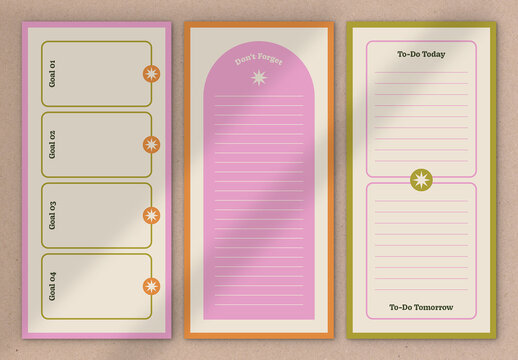 Set of 3 Colourful Planners