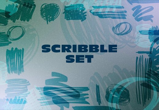 Set of Vector Hand Drawn Scribble Elements