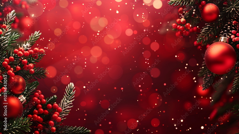 Poster merry christmas background with christmas element with empty copy space