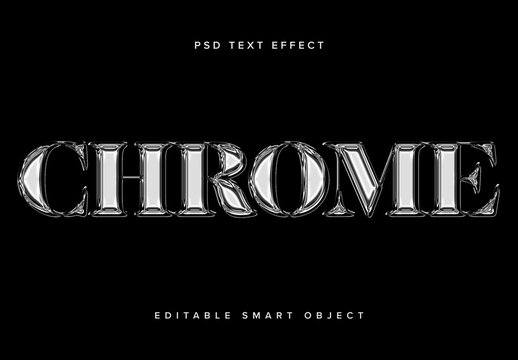 Silver Chrome Text Effect Mockup