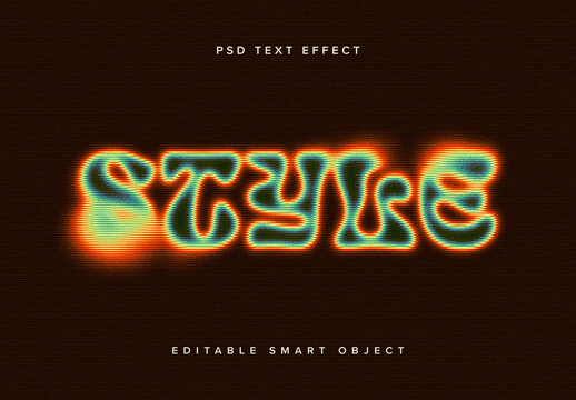 Colourful Dissolving Text Effect Mockup