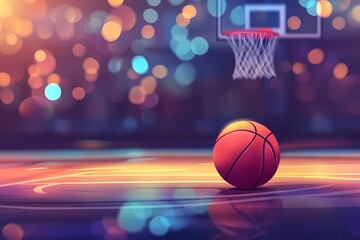 Obraz premium High-energy basketball background , adding movement and action to sports-related promotional materials