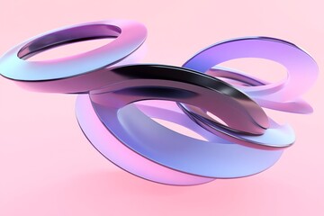 Series of purple and black circles are arranged in a spiral