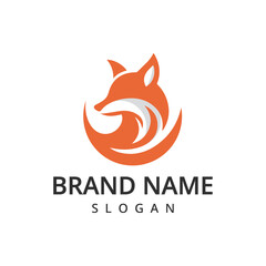 Fox Animal Modern  logo Design Template, fox icon illustration