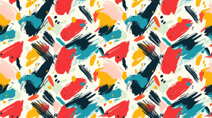 Obraz premium Seamless brushed painted abstract background pattern with vibrant brush strokes for artistic design use