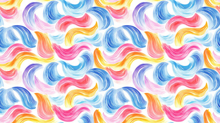 Obraz premium Seamless watercolor pattern featuring vibrant summer waves perfect for fabric design and creative projects
