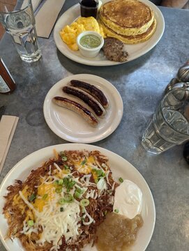 Shredded potato pancakes with cheese