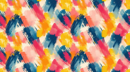 Vibrant seamless pattern featuring abstract expressionist designs in pastel crayon and watercolor perfect for textile prints and graphic art