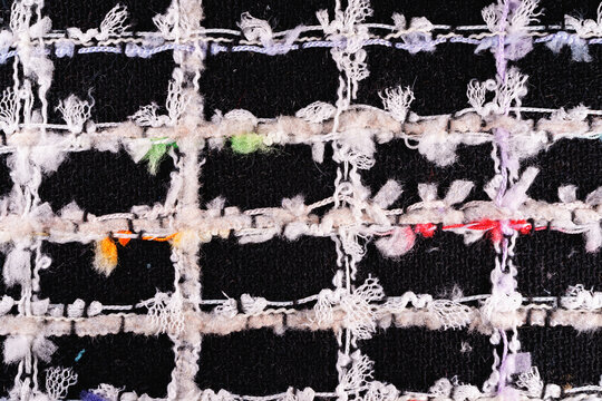 Modern tweed luxury fashion woollen fabric texture macro