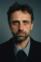 Obraz premium Portrait of a middle aged caucasian man with a serious expression