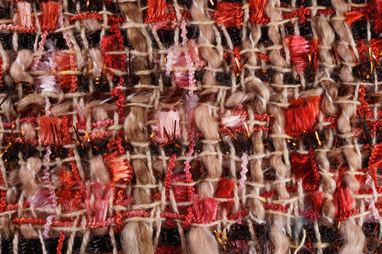 Modern tweed luxury fashion woollen fabric texture macro