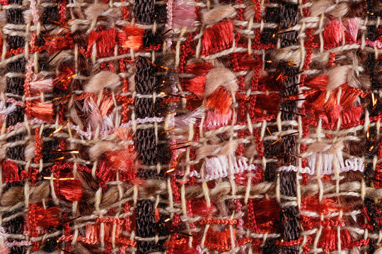 Modern tweed luxury fashion woollen fabric texture macro