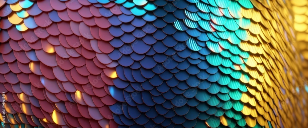 Poster vibrant multicolor scales background with iridescent effect and textured surface