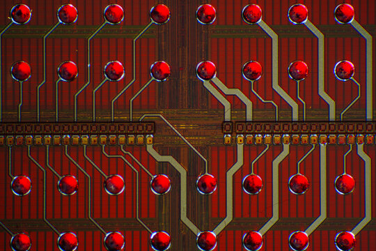 Wafer chip bumping micrograph