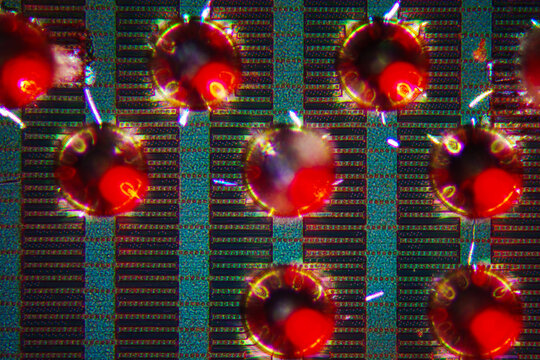 Wafer chip bumping micrograph