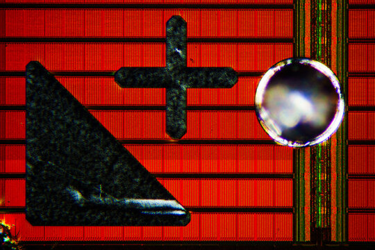 Wafer chip bumping micrograph