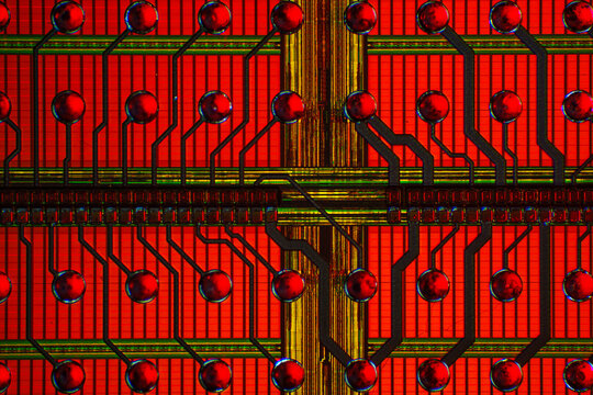 Wafer chip bumping micrograph