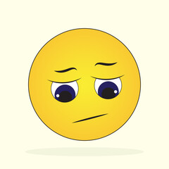 Fototapeta premium Worried Emoji Emoticon Looking Down
