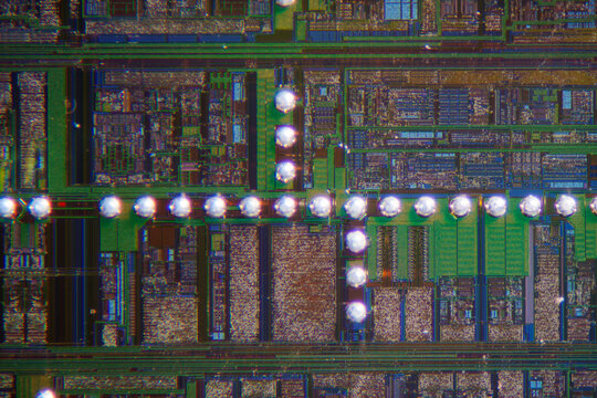 Wafer chip bumping micrograph