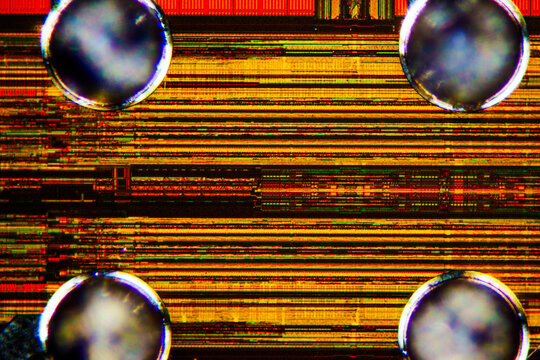 Wafer chip bumping micrograph