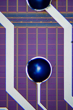 Wafer chip bumping micrograph