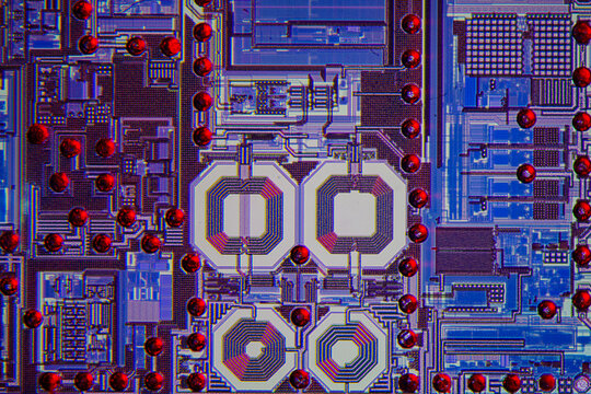 Wafer chip bumping micrograph